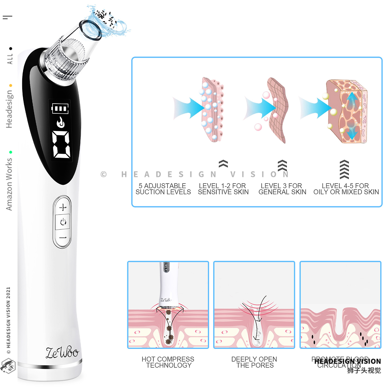 焕新净透，科技美肤——狮子头视觉黑头仪专业级产品视觉设计